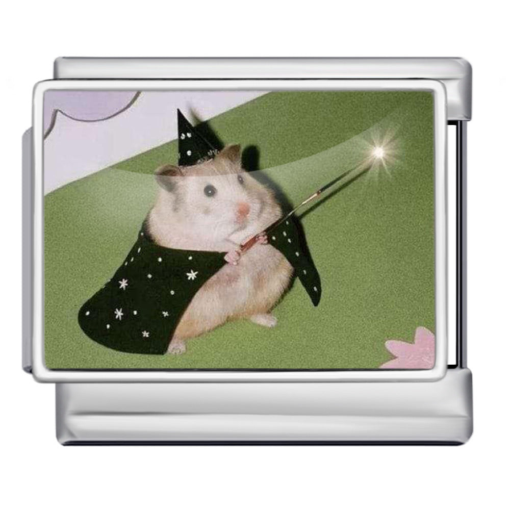 Wholesale Italian Charm Bracelet 9mm DIY Cute Cat Series  Creative Stainless Steel Composable Bracelet