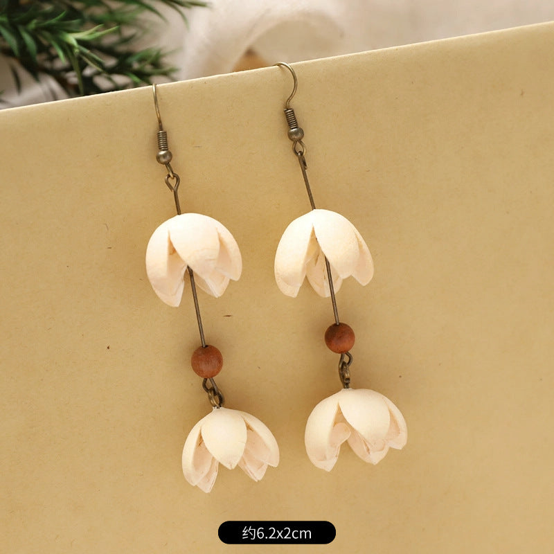 Wholesale Vintage Hand-made Plant Fruit Wood Earrings
