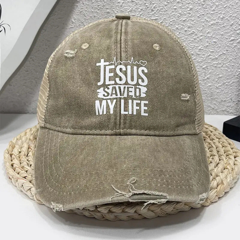 Wholesale JESUS SAVED MY LIFE Printed Cotton Baseball Caps ACC-HT-TangQiu010