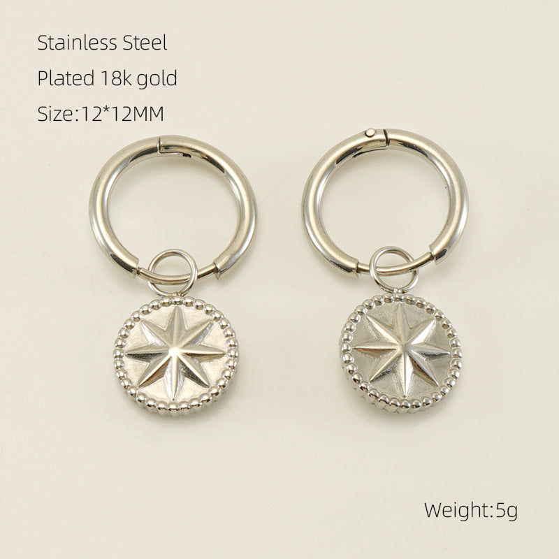 Wholesale stainless steel blue turquoise earrings