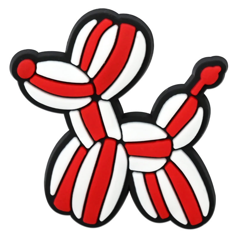 Wholesale Random 100pcs Cartoon Balloon Dog Series  PVC Soft Rubber Shoe Buckle Decoration