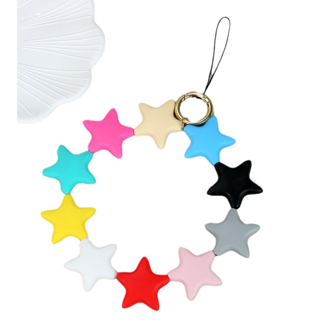 Wholesale Colorful Silicone Star Cute Wristlet Keychain