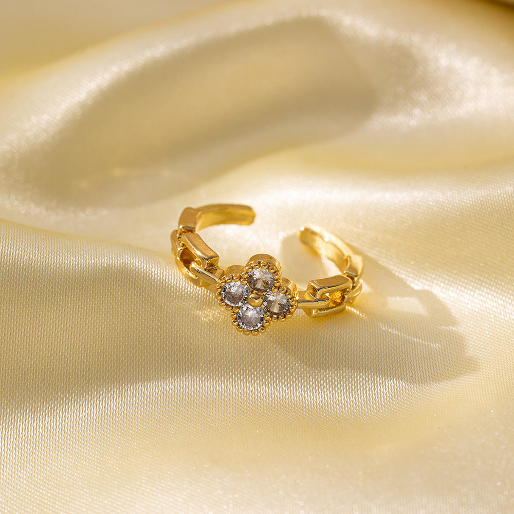 Wholesale Non-fading Open Adjustable Ring ACC-RS-QiYun001