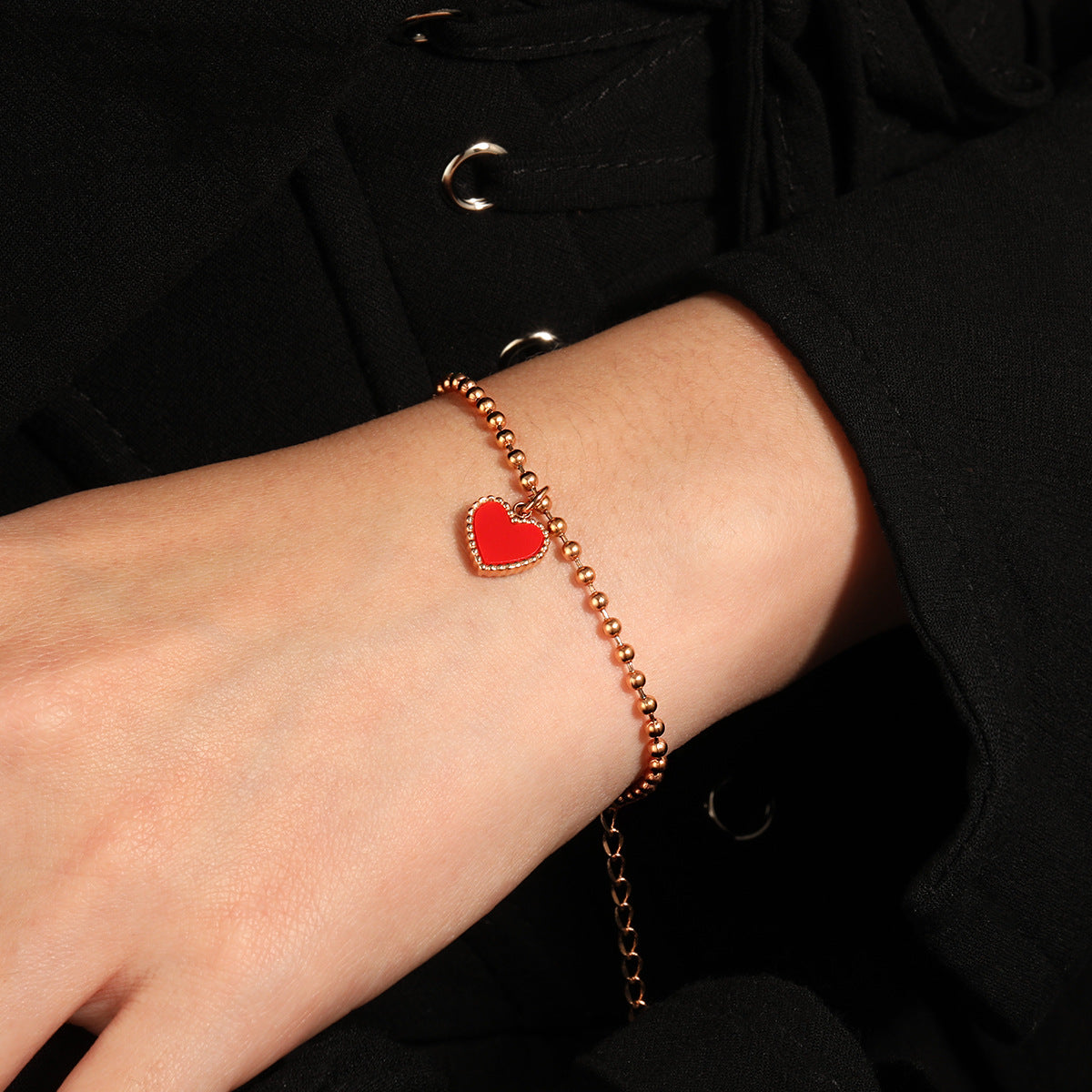 Wholesale Bohemian Heart Shell Bracelet Titanium Steel Gold Plated Women' s Jewelry Accessory
