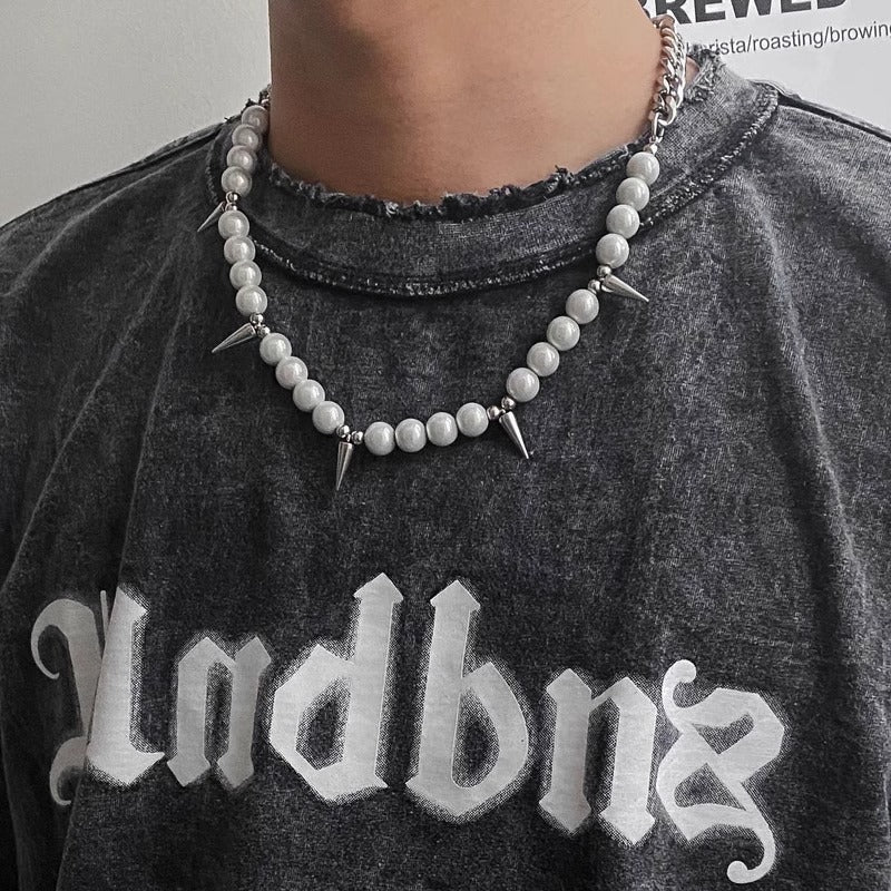 Wholesale  Pearl awl titanium steel necklace  light luxury cross accessories