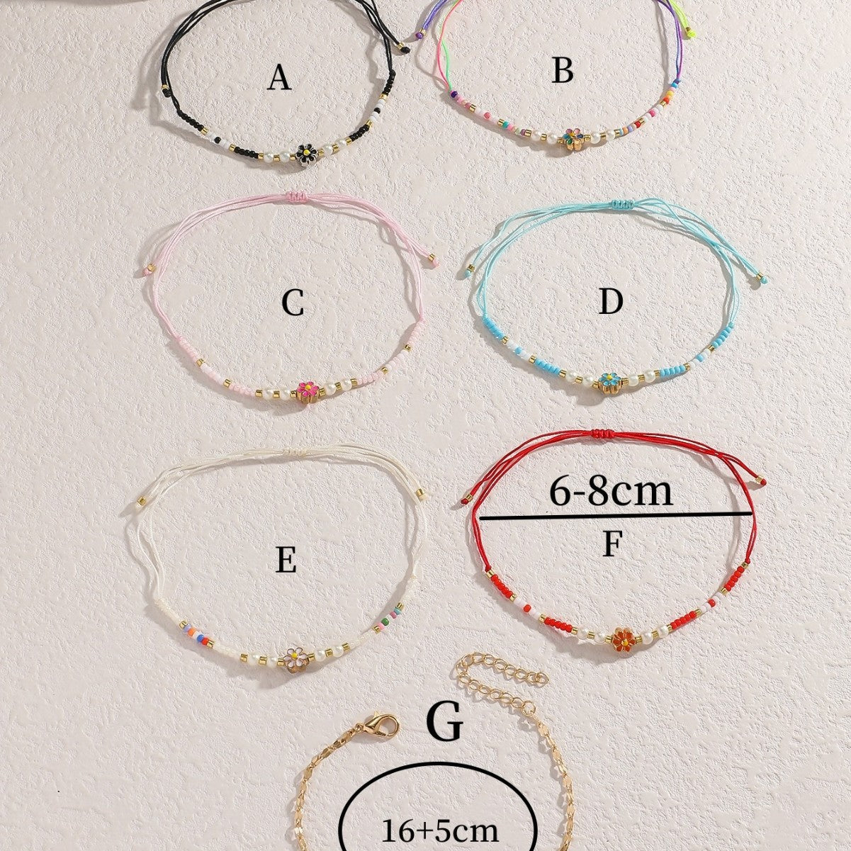 Wholesale retro Bohemian style colorful flower rice bead braided bracelet