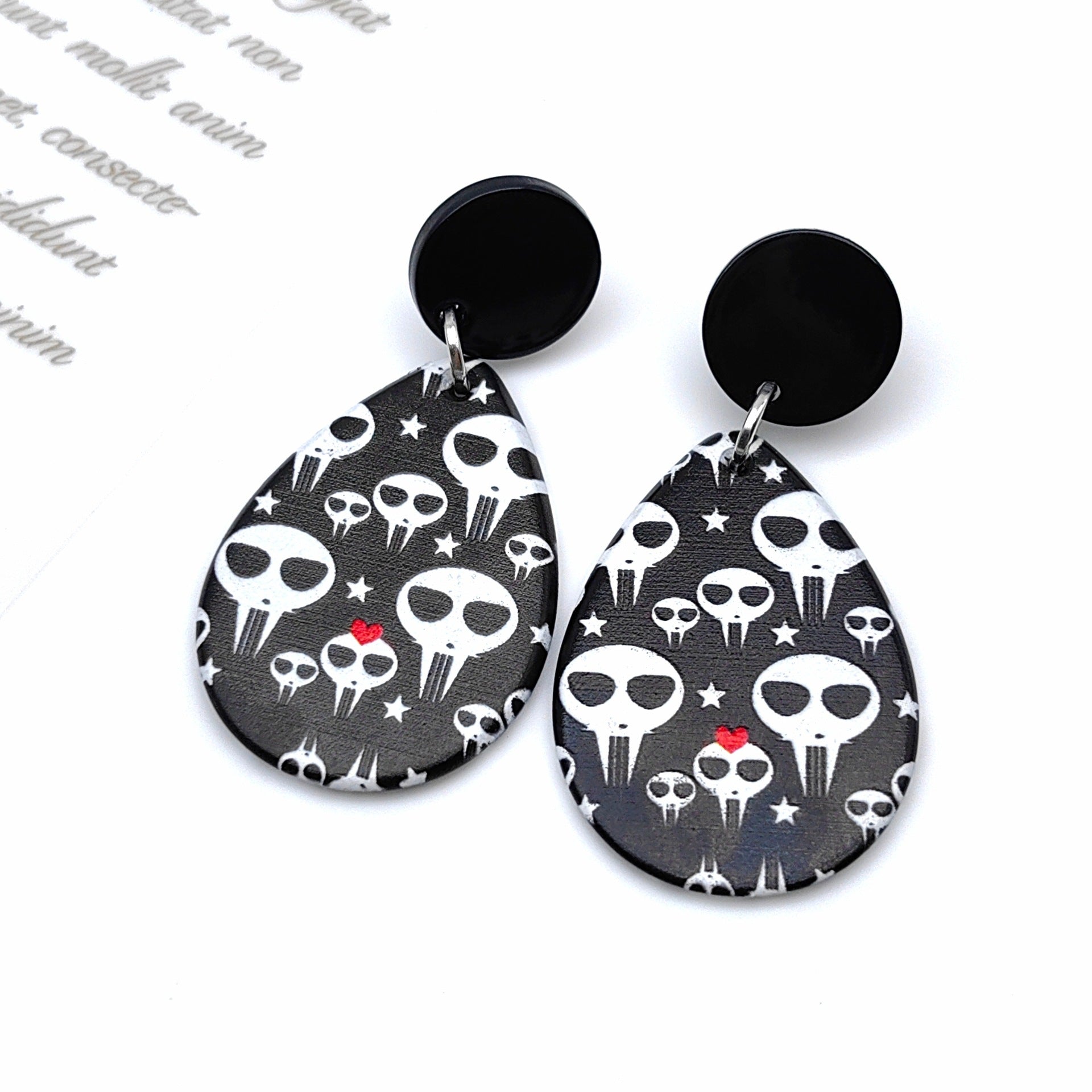 Wholesale Halloween Horror Skull Acetate Acrylic Earrings ACC-ES-Xizhao003