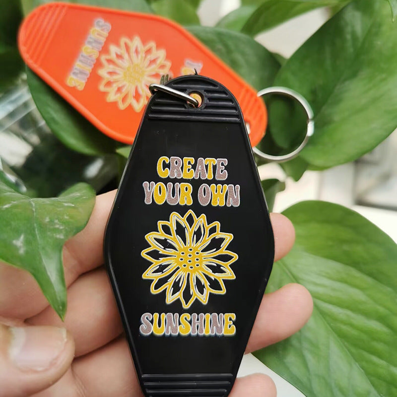 Wholesale Retro Plastic Printed 5 Colors Anniversary Keychain ACC-KC-MeiXin010
