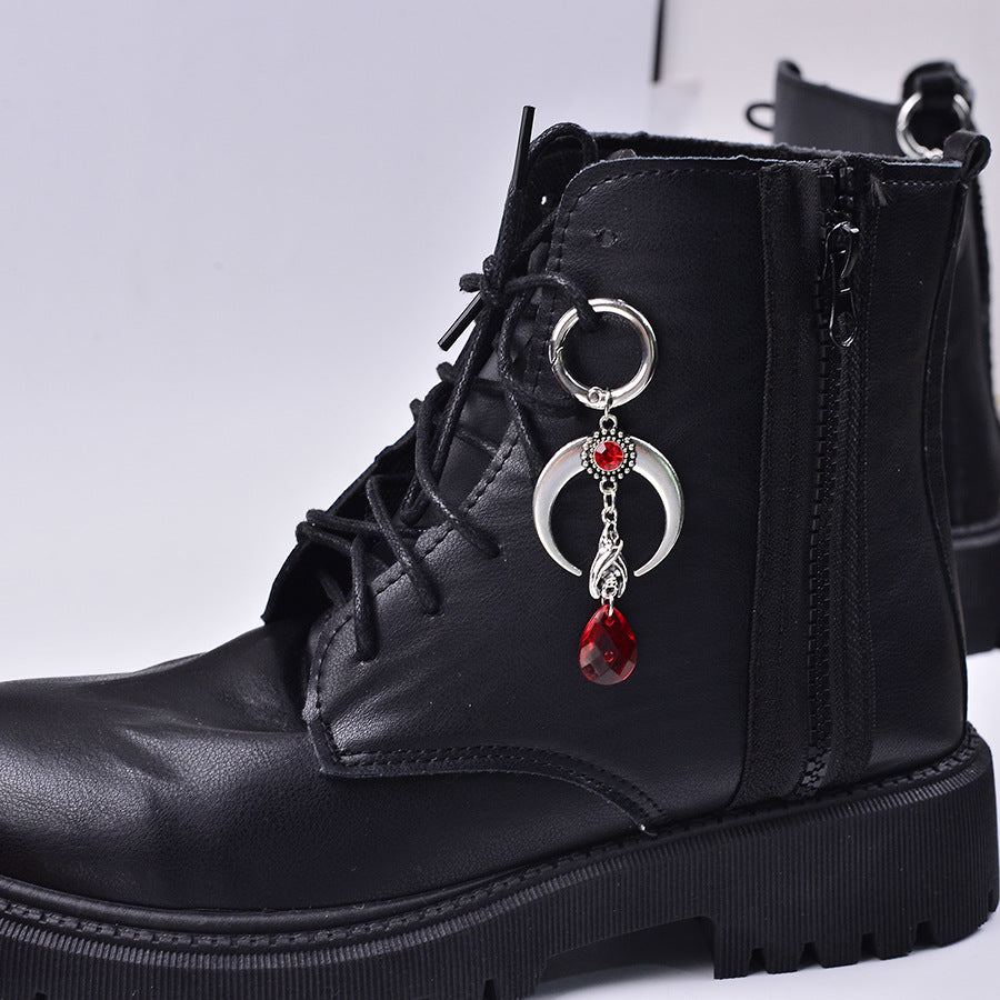Wholesale exaggerated dark vampire bat moon pendant Shoes Charms