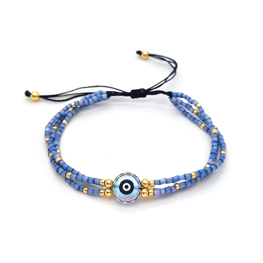 Wholesale boho style multi-layered colorful rice beads beaded braided bracelet ACC-BT-Qiqi001