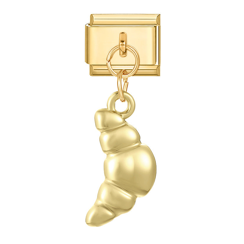 Wholesale Italian Charm Bracelet 9mm DIY Splicing Gold Pendant Stainless Steel Composable Bracelet