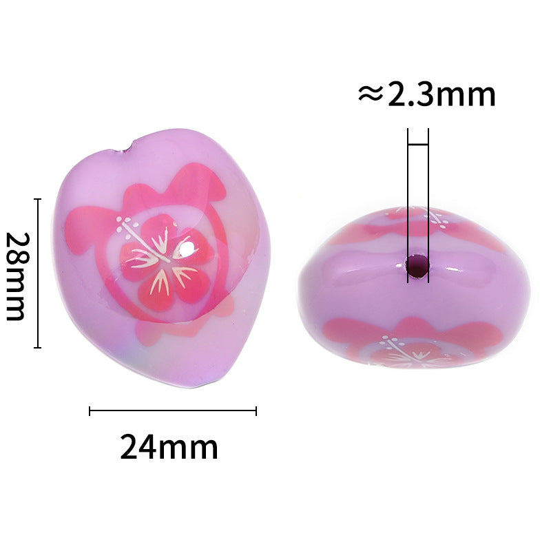 Wholesale 20pcs Cartoon Cherry Blossom Turtle Acrylic Goose Soft Stone Beads Diy Accessories ACC-BDS-BLG110