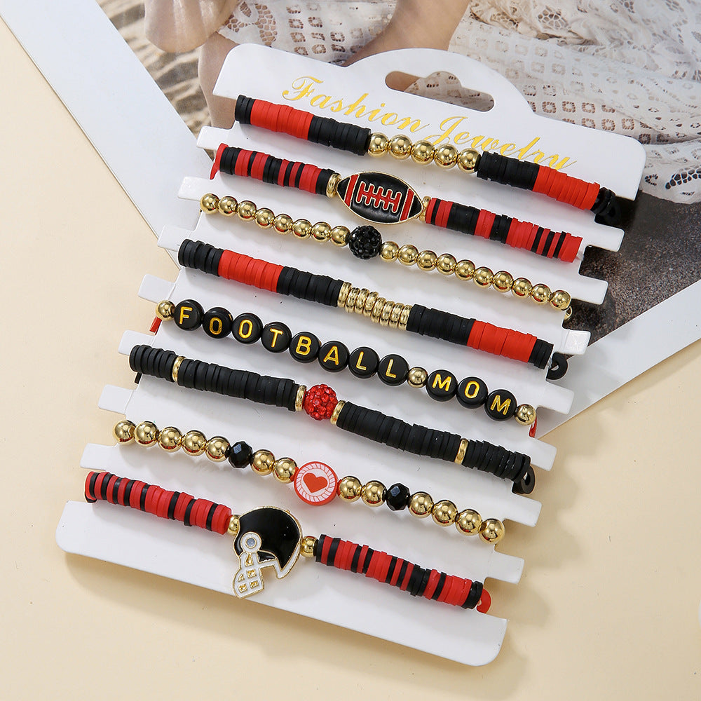 Wholesale Baseball Bracelet 8-piece Soft y Bracelet