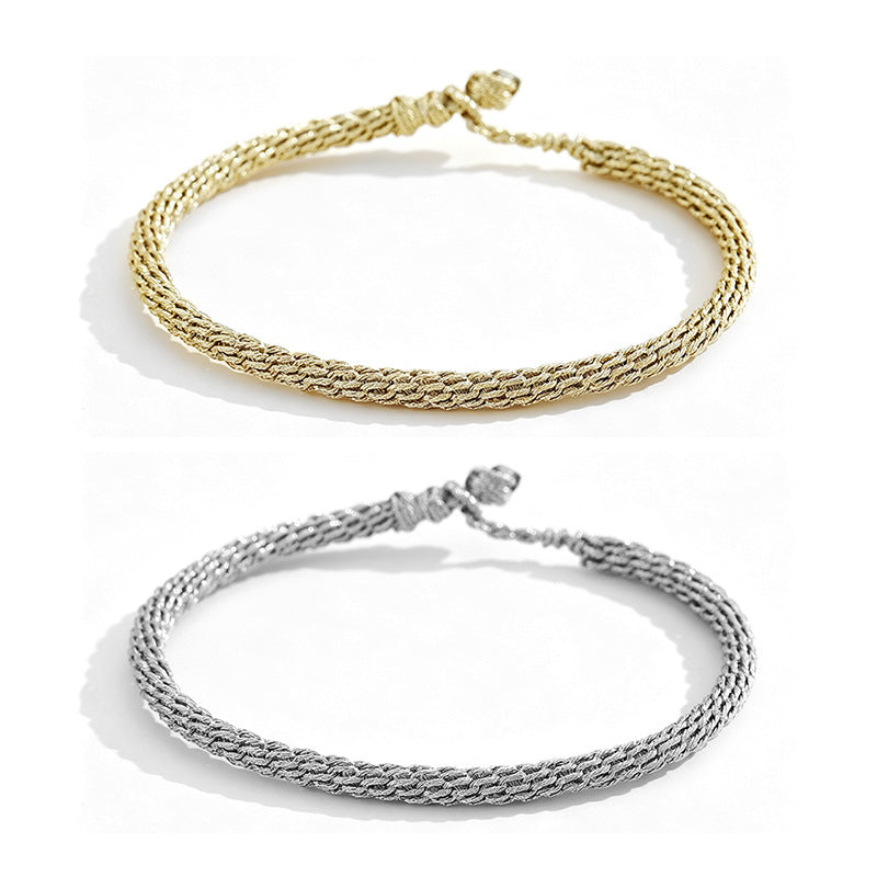 Wholesale Trendy Handmade Woven Gold Rope Bracelet For Women Fashion Jewelry Accessory