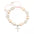 Wholesale White Pearl  Love Diamond Ring Pink  Beads Woven Bracelet