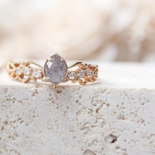 Wholesale Christmas Limited Natural Blue Labradorite Cut Out Plated 14K rings