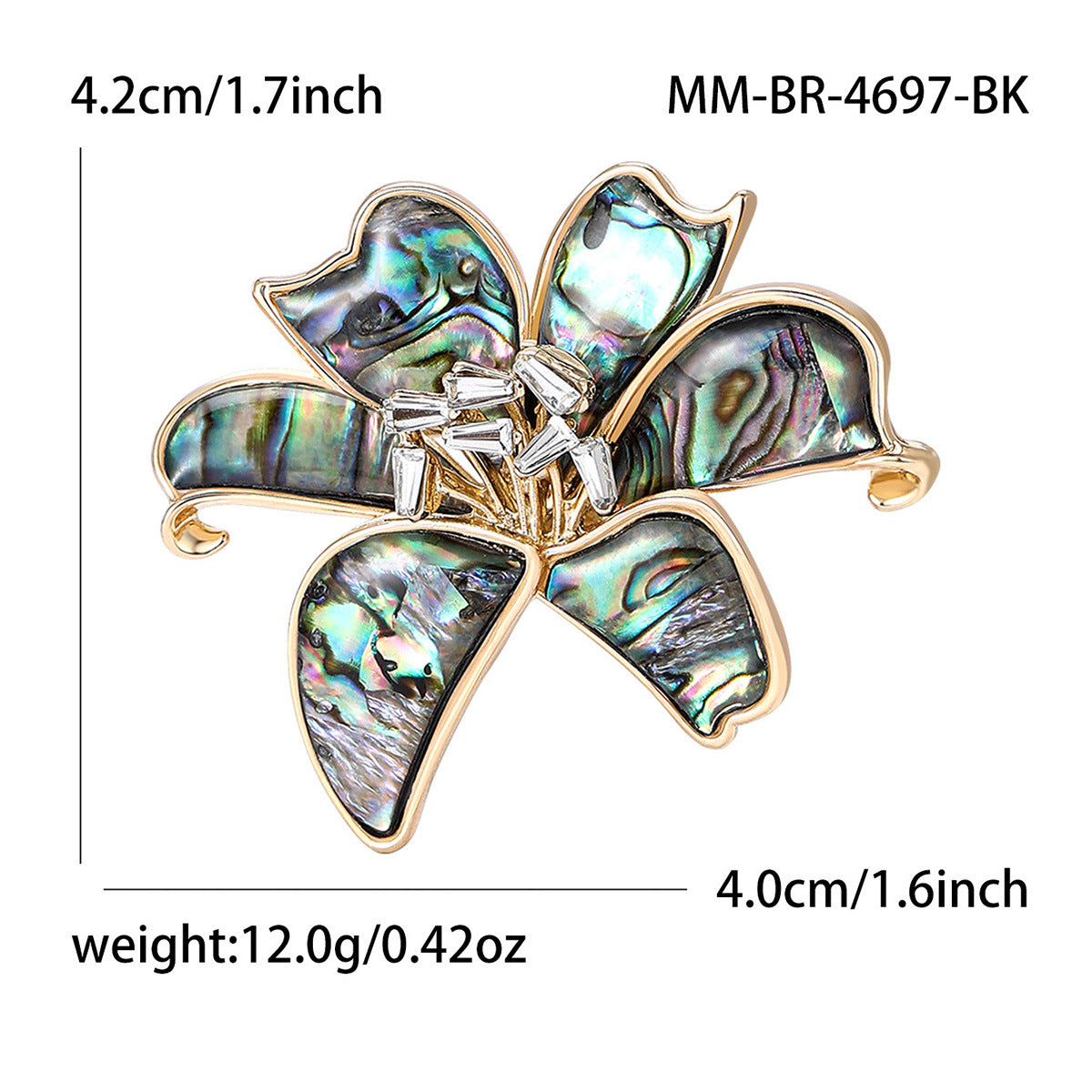 Wholesale Modern Lily Flower Abalone Shell Brooch Chic Women S Fashion Accessory Everyday Gift Boutique Resale