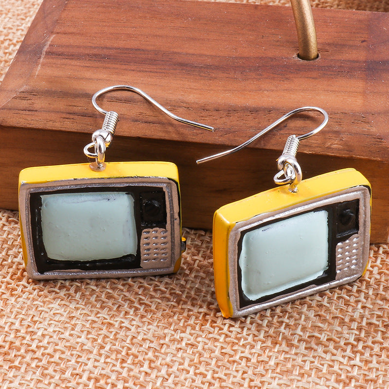 Wholesale Telephone Television Iron Radio Vintage Earrings ACC-ES-YueSen008