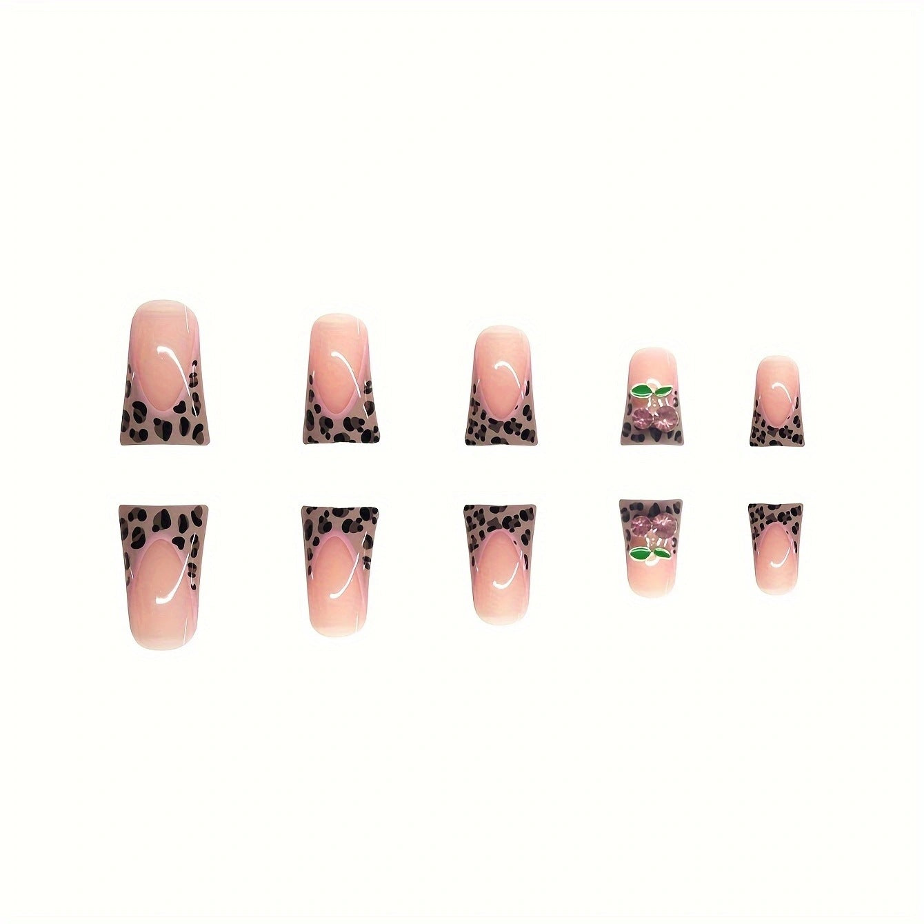 Wholesale 24 Pieces/box Leopard Cherry Nails Kits Nail Stickers