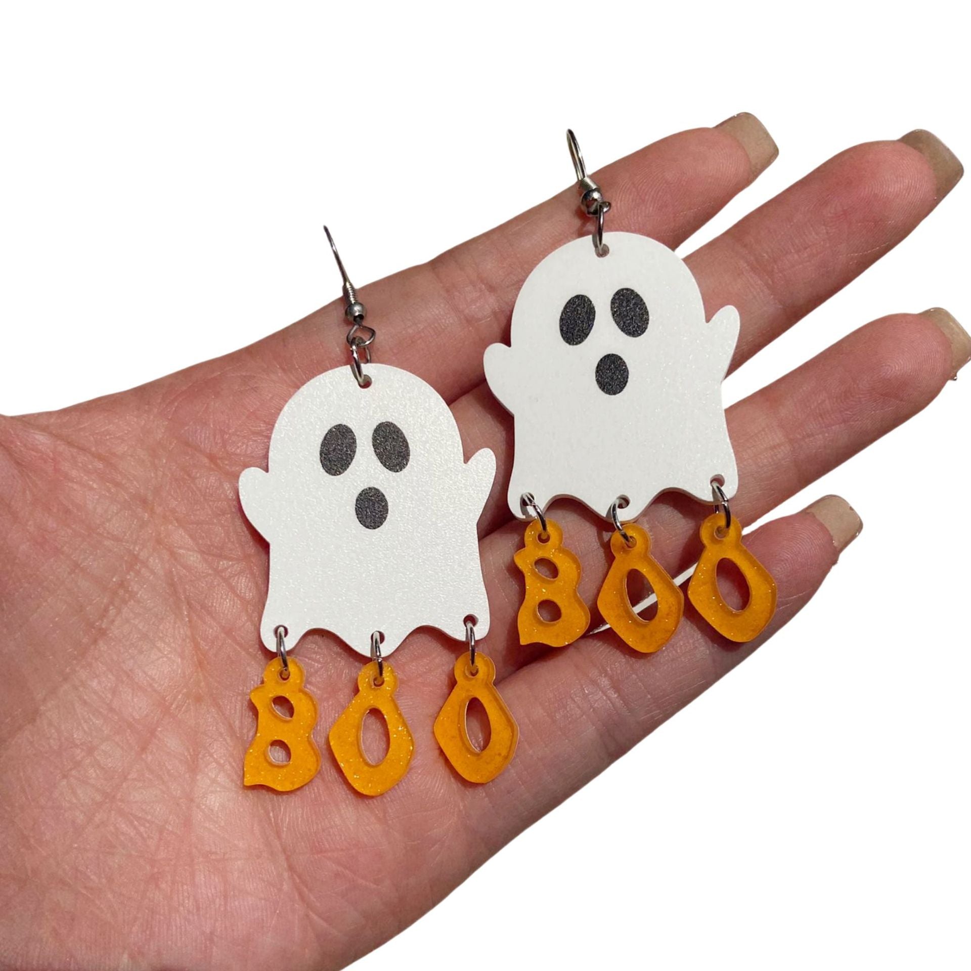 Wholesale  Halloween Acrylic Earrings Ghost Boo Letters  Earrings Jewelry