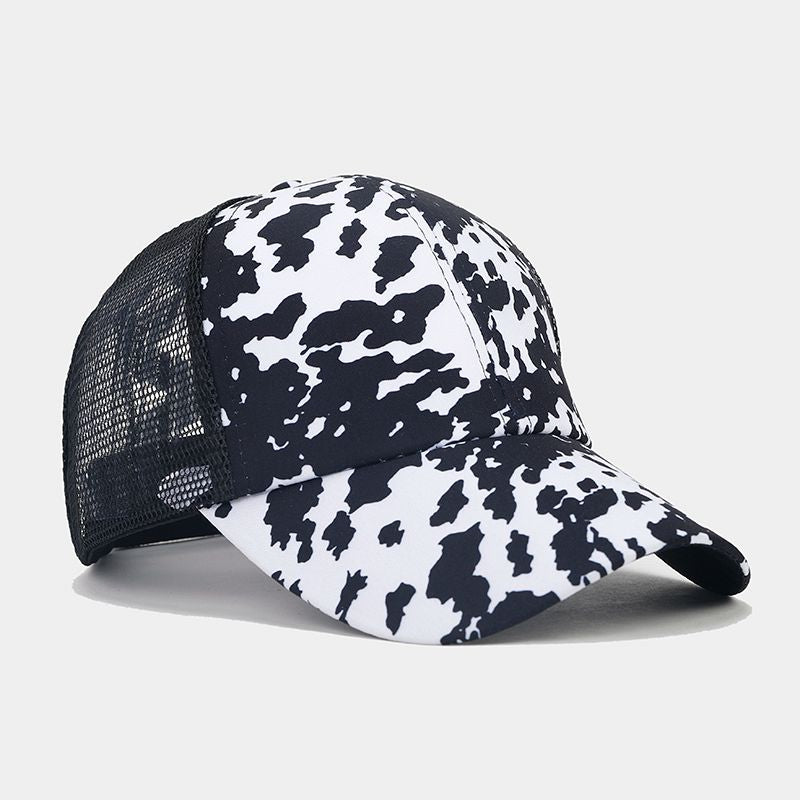 Wholesale Western Style Sunflower Cow Pattern Aztec Ponytail Hat Mesh Cap Baseball Cap ACC-HT-LvYi001