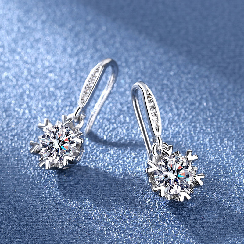 Wholesale  Mosan Diamond Luxury Snowflake Earrings