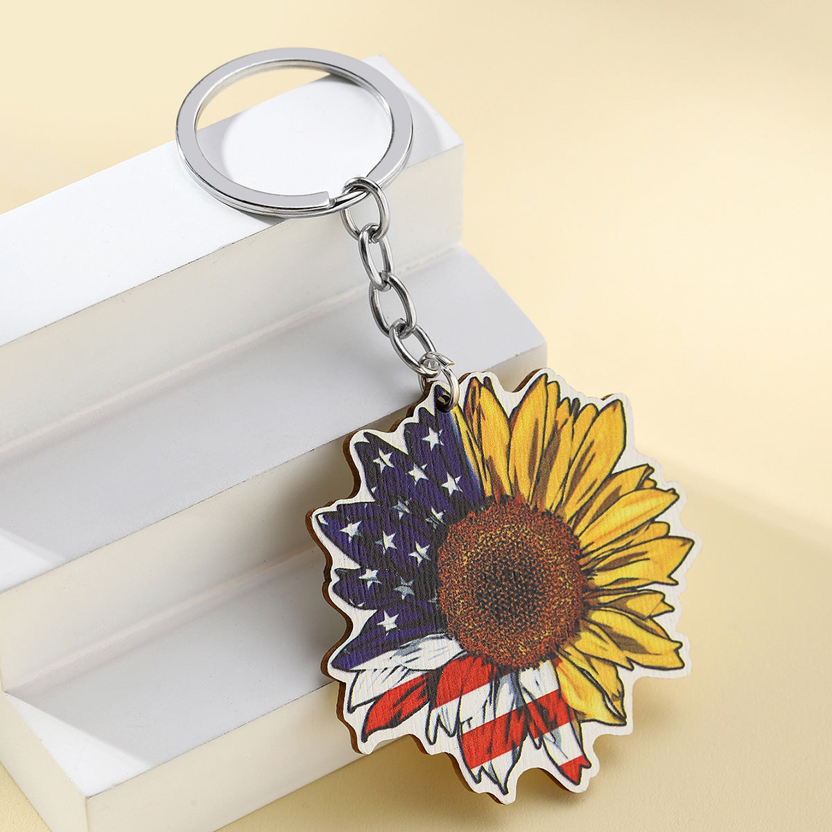 Wholesale  Independence Day American Flag Butterfly Eagle Key Pendant Car Keychain