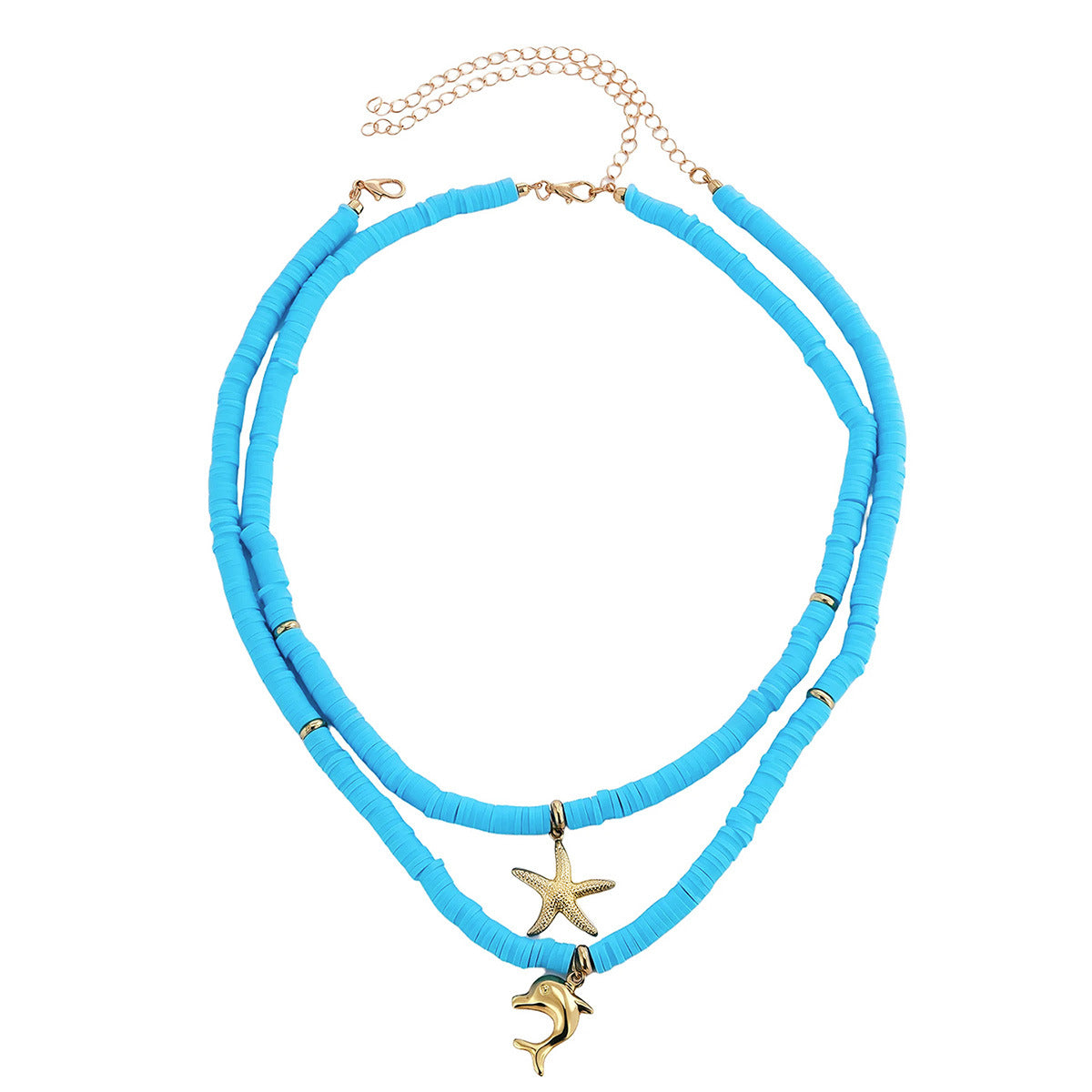 Wholesale Color String Ocean Wind Starfish Shell Dolphin Necklace