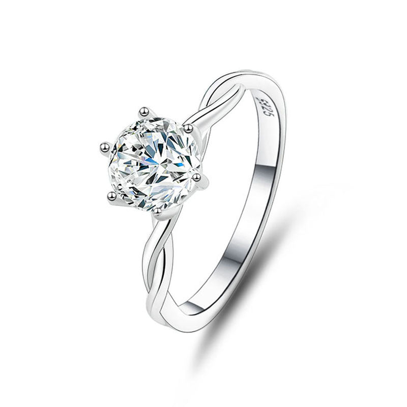 Wholesale Moissanite 1 Carat Diamond S925 Silver Ring