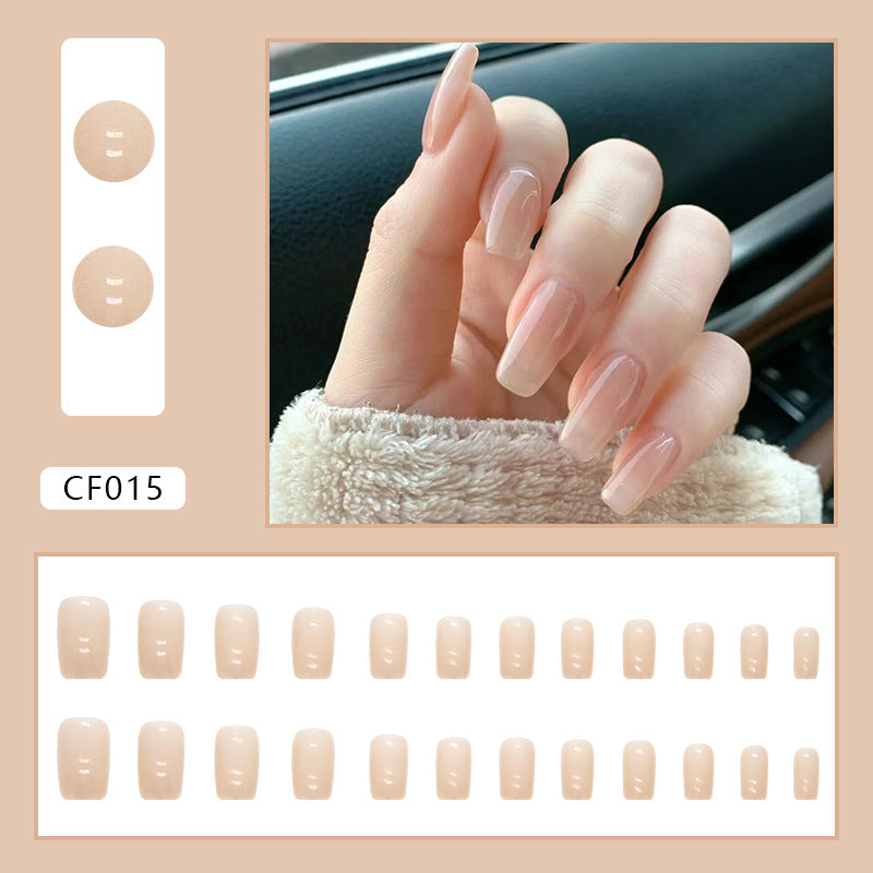Wholesale 24 Pieces/box Nude Square Nails Kits Nail Stickers