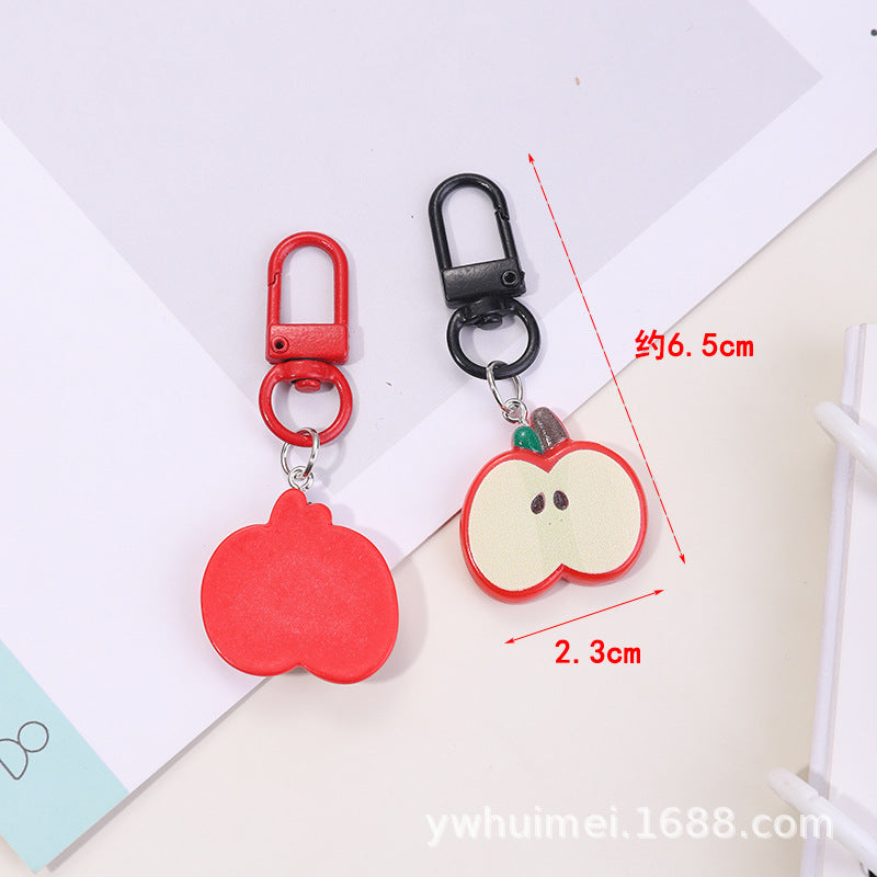 Wholesale Cute red apple slice keychain