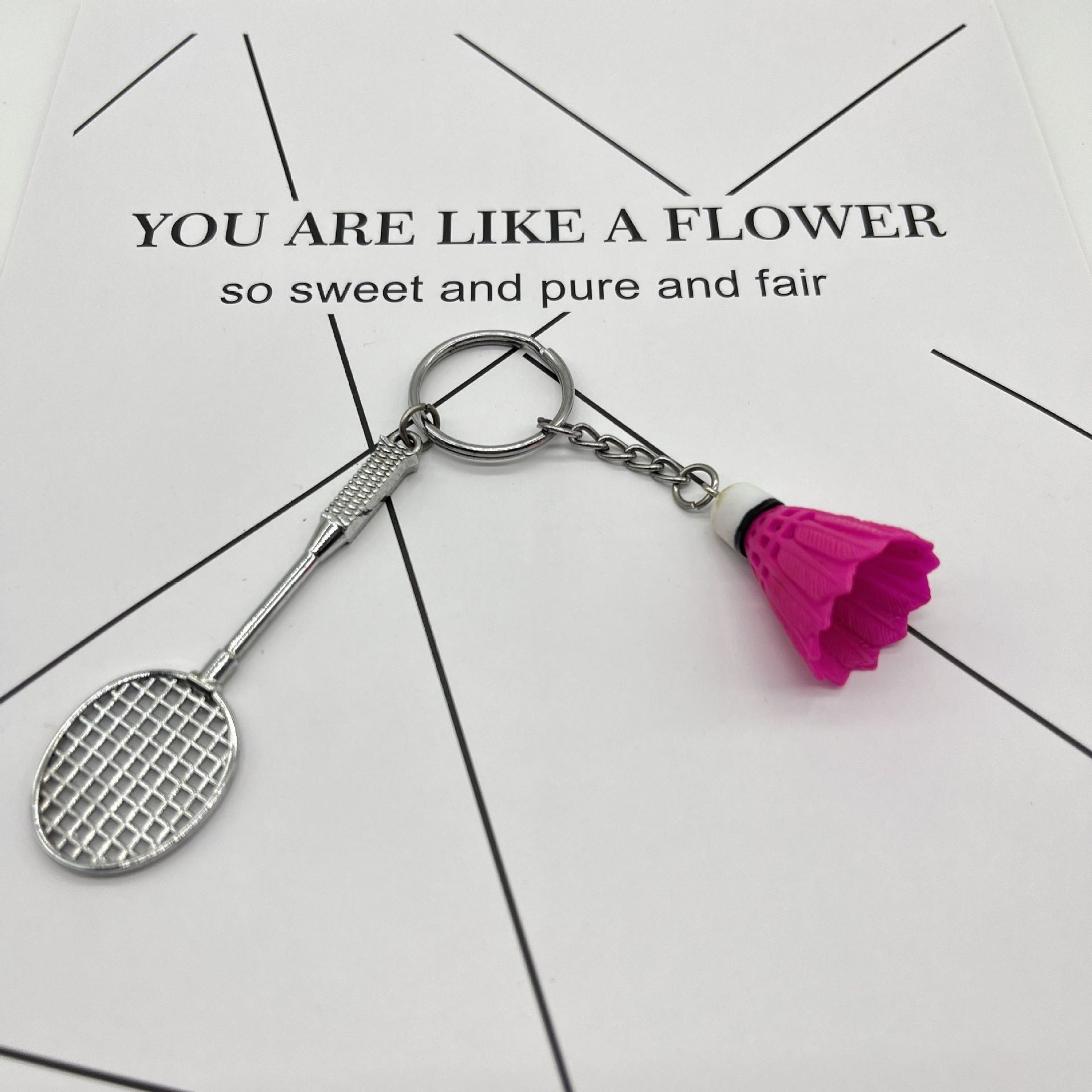 Wholesale Miniature badminton creative keychain