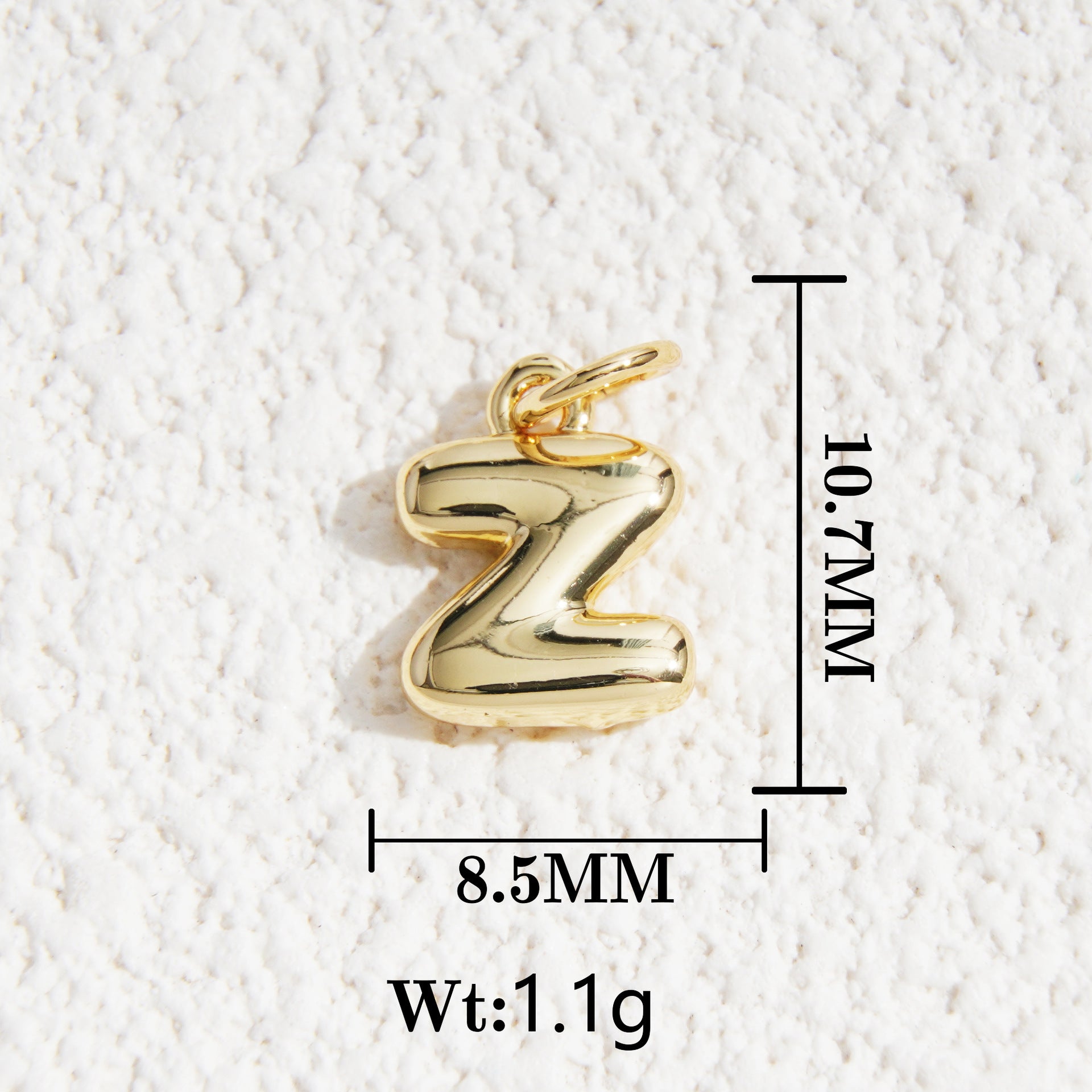 Wholesale5pcs DIY Copper Jewelry Charms— Gold-Tone Letter Series
