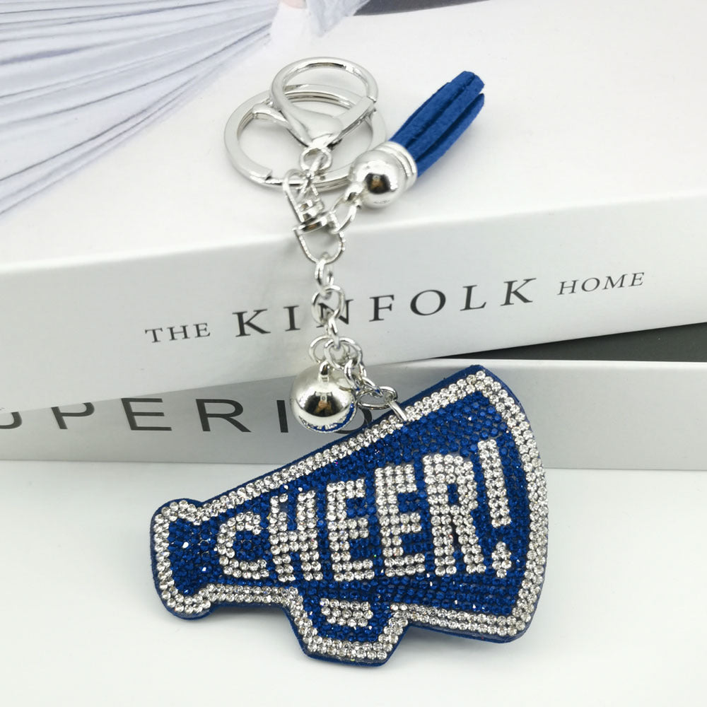 Wholesale creative velvet diamond English letter keychain