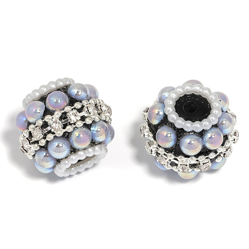 Wholesale 5pcs Heavy Color Pearl Diamond Ball Beaded Rhinestone Chain Full Diamond Beads Diy Accessories ACC-BDS-BLG093