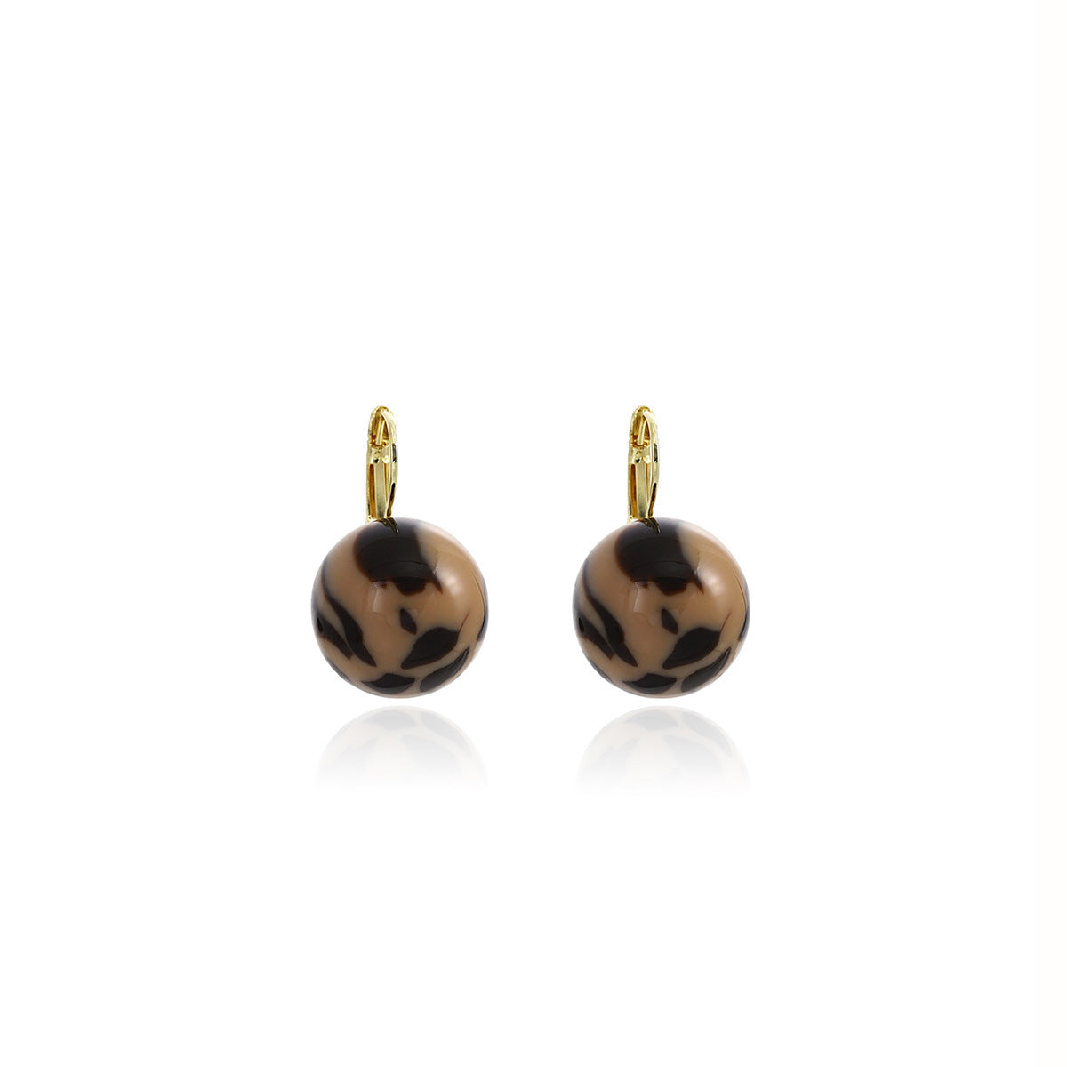 Wholesale smudge leopard print bead earrings