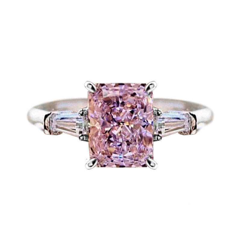 Wholesale Copper Zircon Ring Geometric Sweet Romantic Women' s Jewelry Accessory