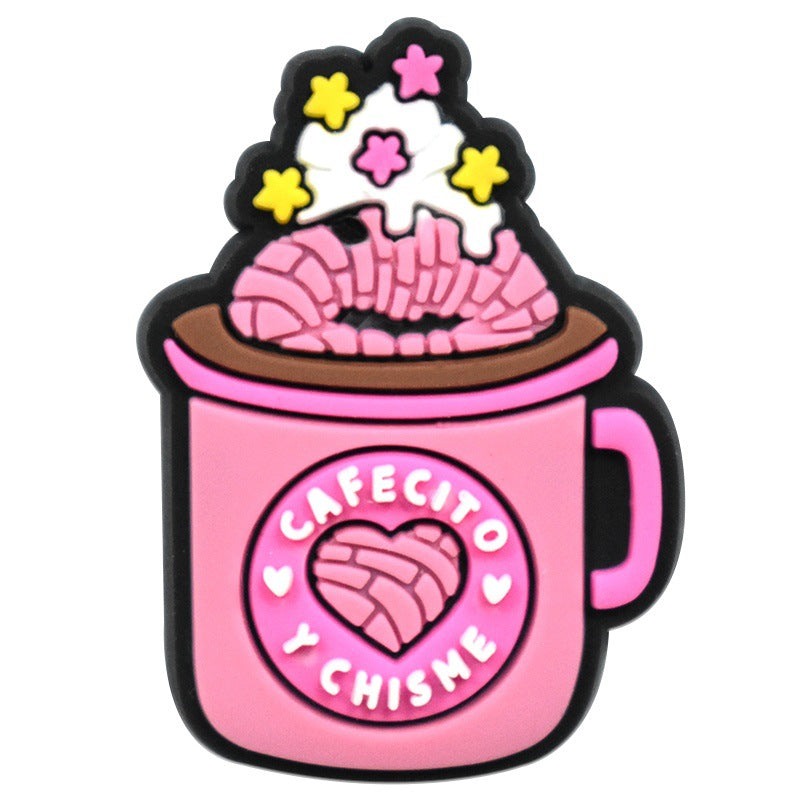 Wholesale Random 100pcs Cartoon Food Series  PVC Soft Rubber Shoe Buckle Decoration