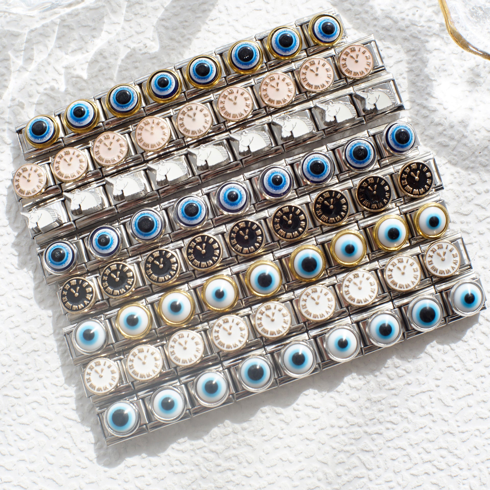 Wholesale Stainless Steel Devil' s Eye DIY Charm Elastic Bracelet Fashion Accessory for Boutique Resale