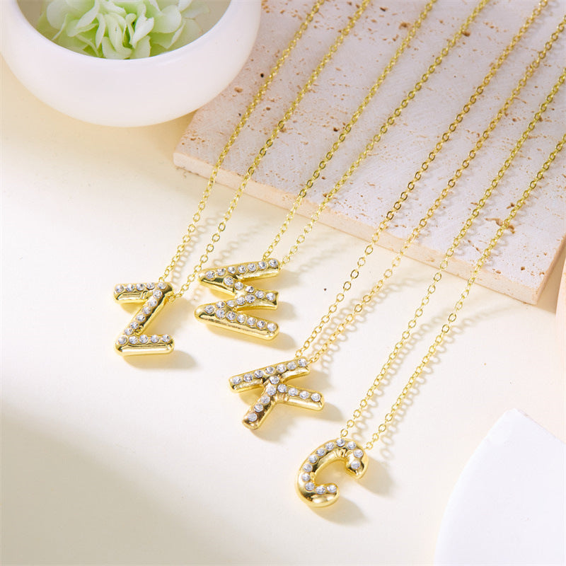 Wholesale Chubby Letter Pendant Clavicle Chain  Necklace