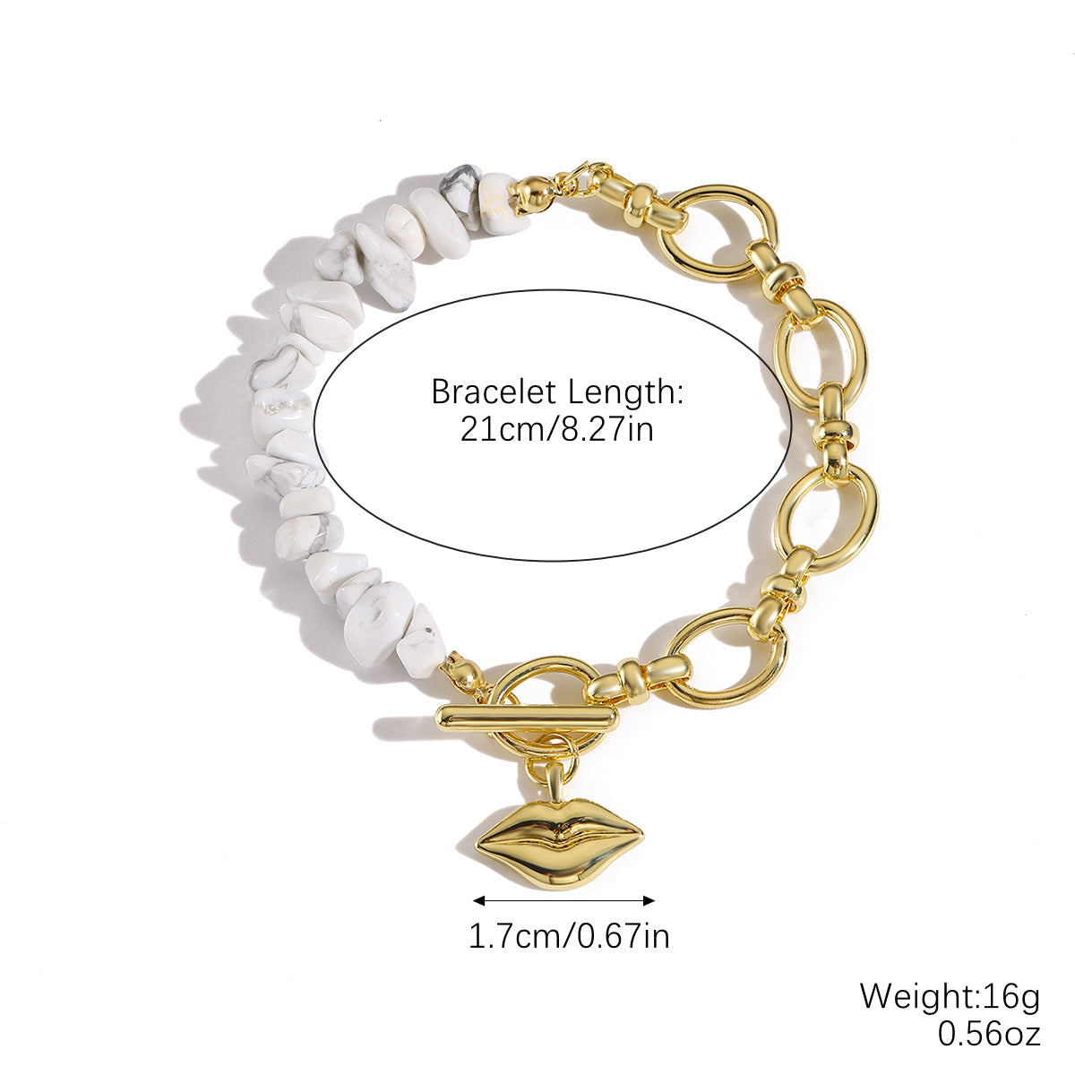 Wholesale  Geometric Irregular Fashion Versatile High-End Natural Colorful Gravel Bracelet Ready-Made Bracelet