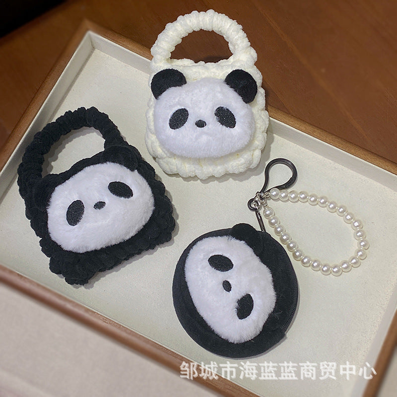 Wholesale Cute little panda cartoon hand-woven coin purse wallet