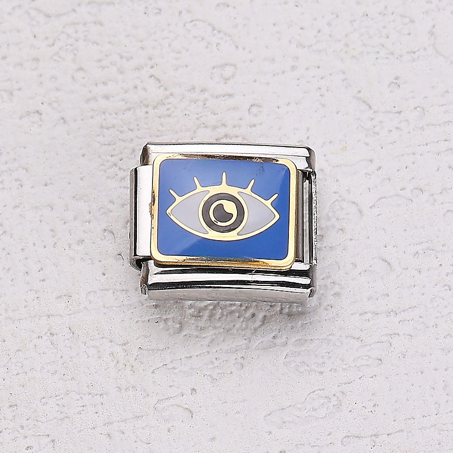 Wholesale 10pcs Italian Charm Bracelet 9mm DIY Splicing Cherry Paper Plane Stainless Steel Composable Bracelet