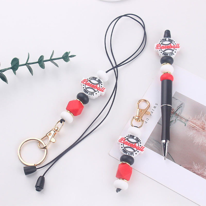 Wholesale Cartoon baseleall Silicone Accessories Pendant Creative DIY Four Combination Wrist Keychain