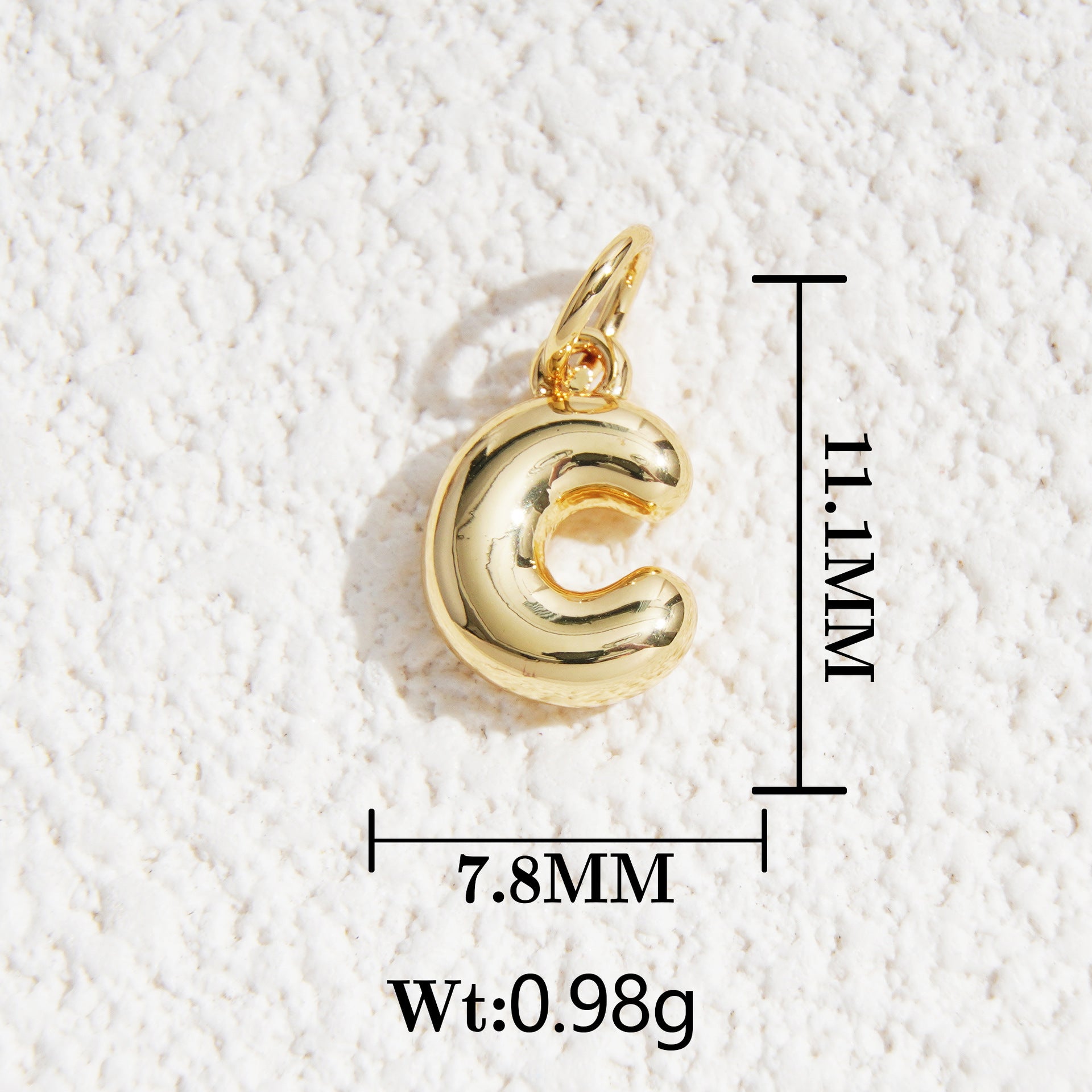Wholesale5pcs DIY Copper Jewelry Charms— Gold-Tone Letter Series
