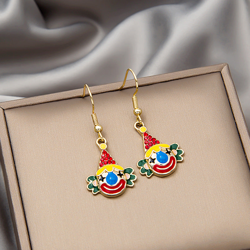Wholesale Funny Cartoon Asymmetrical Oil Drop Earrings ACC-ES-MDD056