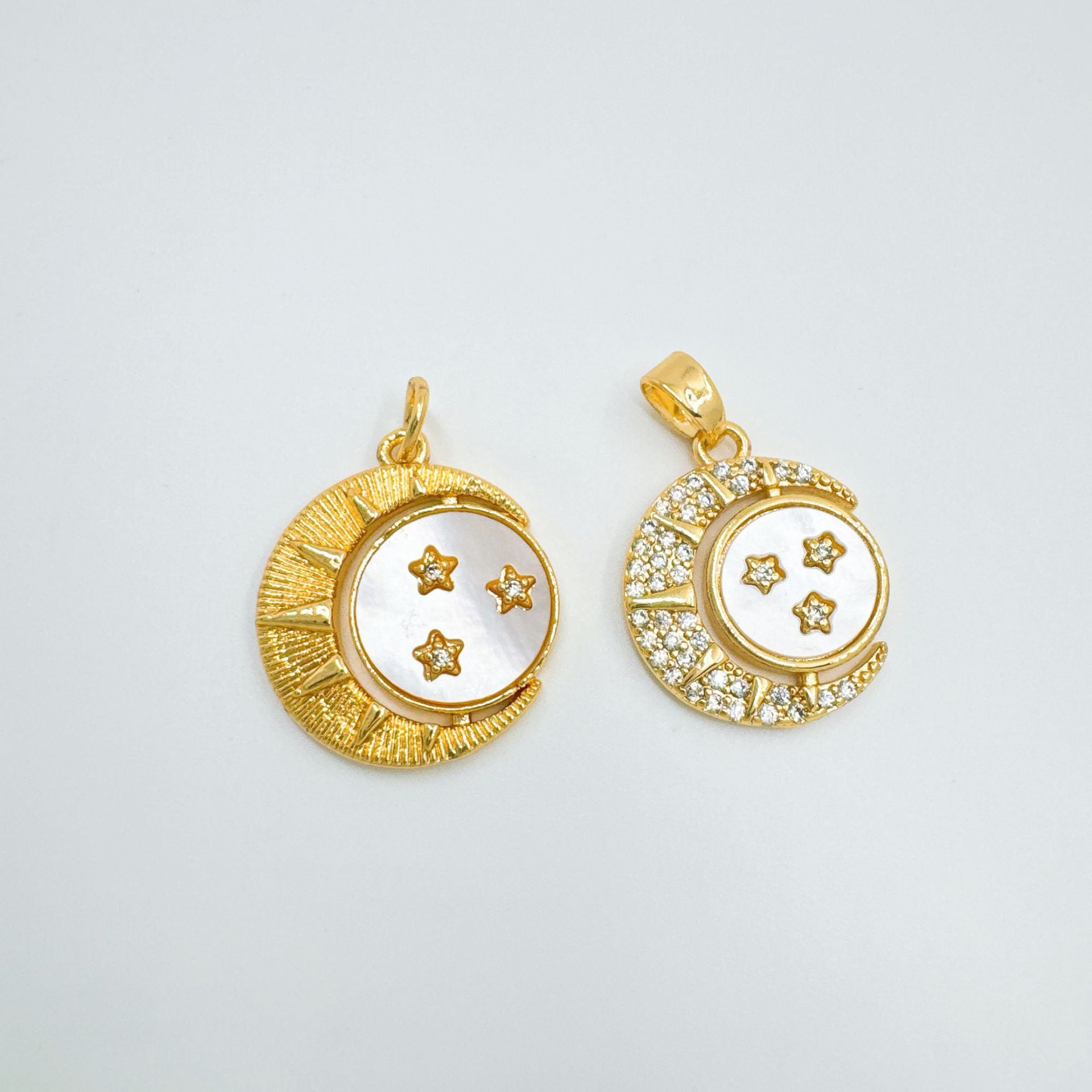 Wholesale Chic Star Saturn Pendant Necklace Copper Gold Plated Zircon Jewelry Accessory