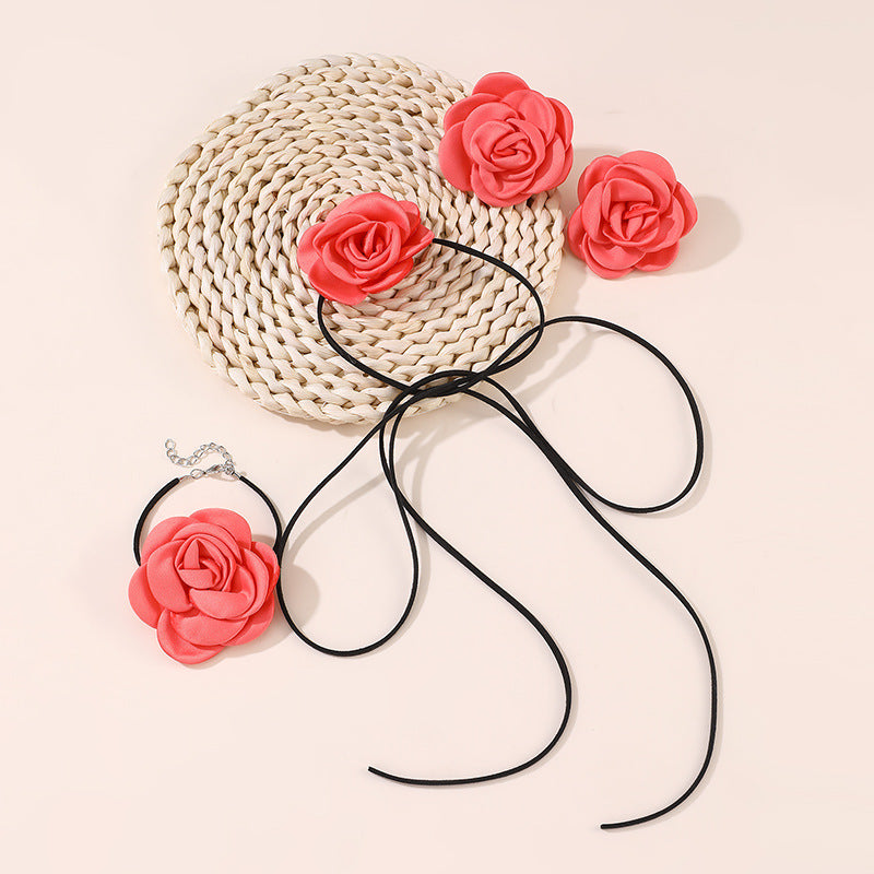 Wholesale Rose Camellia Choker Wrist Necklace