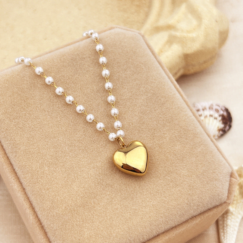 Wholesale Heart Pendant Necklace Stainless Steel 18K Gold Plated Necklaces ACC-NE-YuSen002