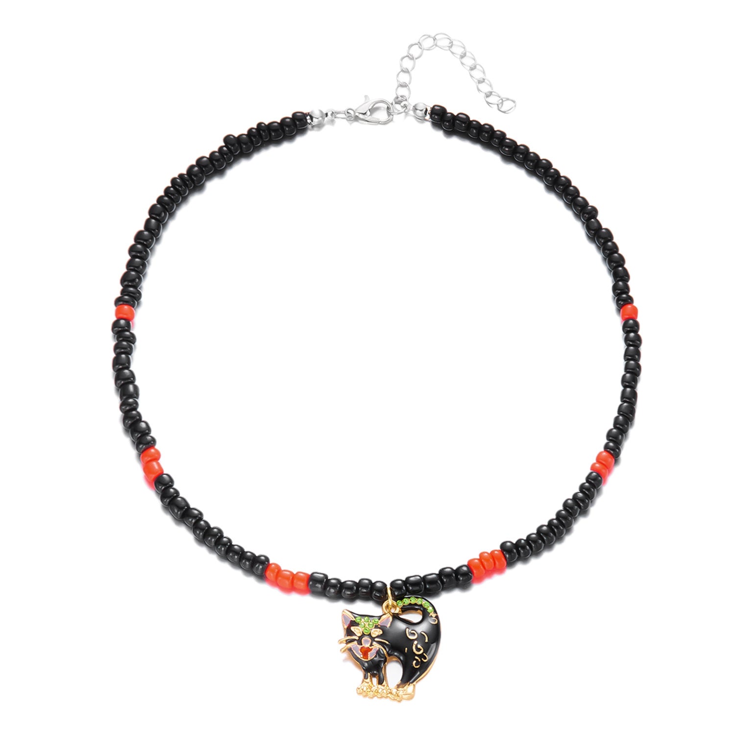 Wholesale Halloween Jewelry Pumpkin  Ghost Spider Pendant Handmade Rice Beads Necklace